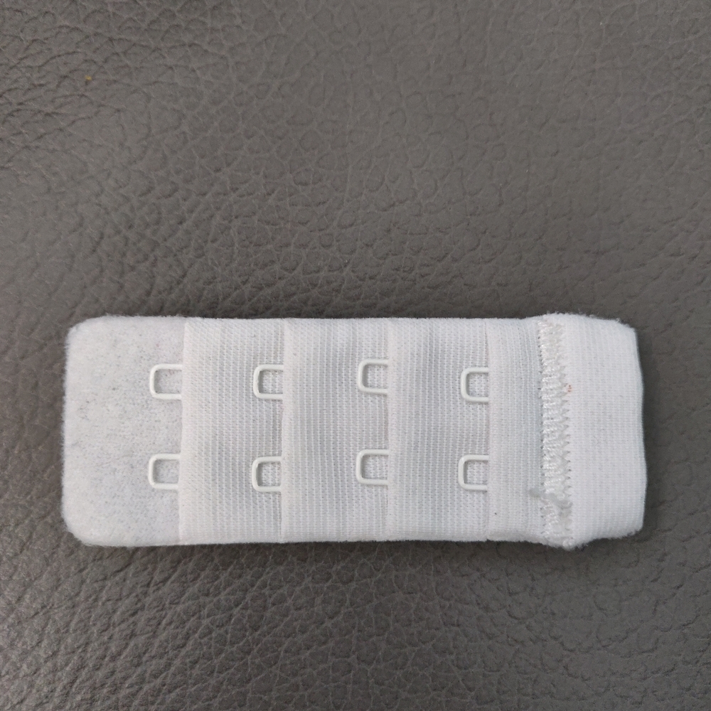 White 2 hook bra extender